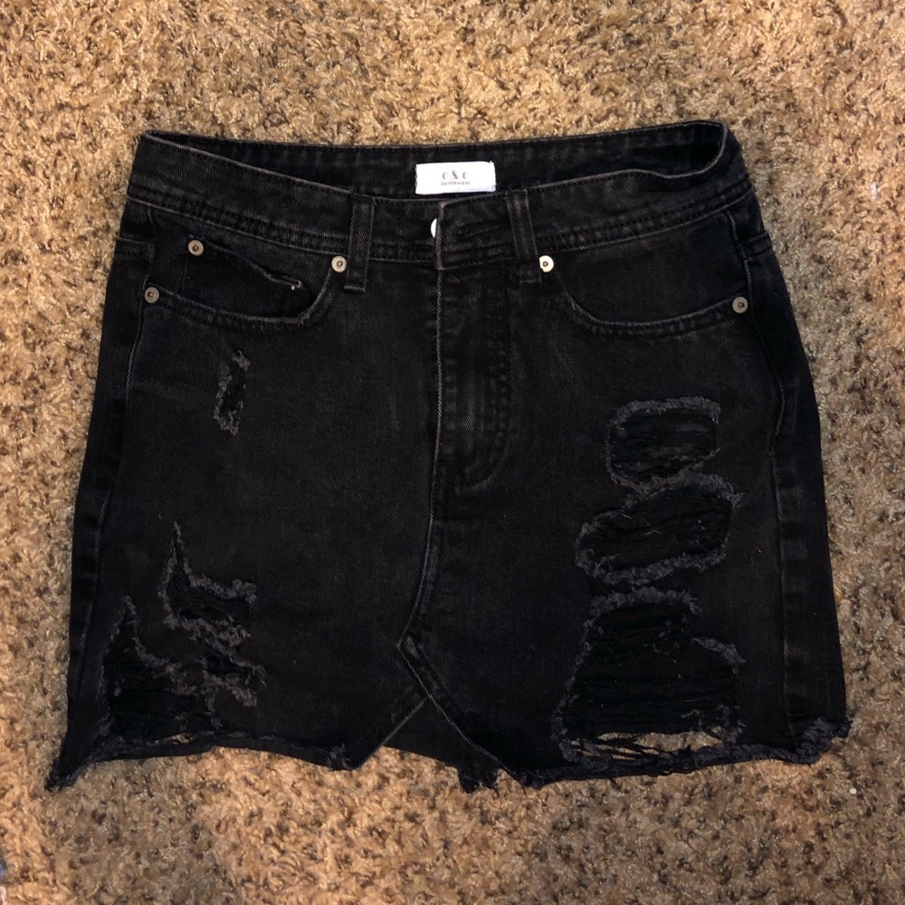 Black Denim Skirt